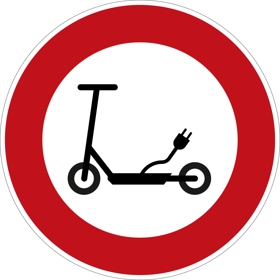 Verkehrszeichen VZ257-59 Verbot für E-Scooter - RD 420 Randform RA1