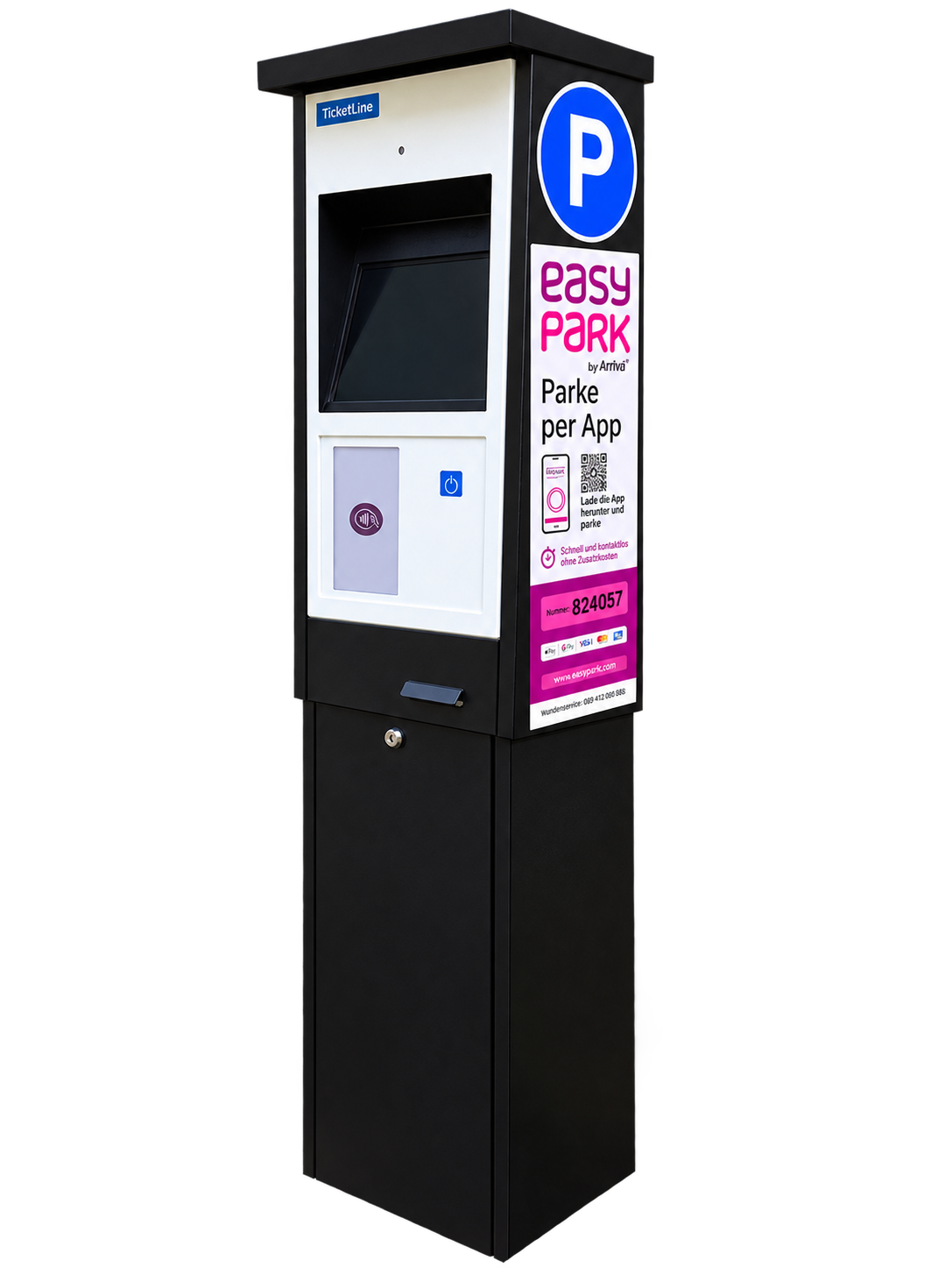 Parkscheinautomat P9 mit Solarversorgung und 10" Touchdisplay