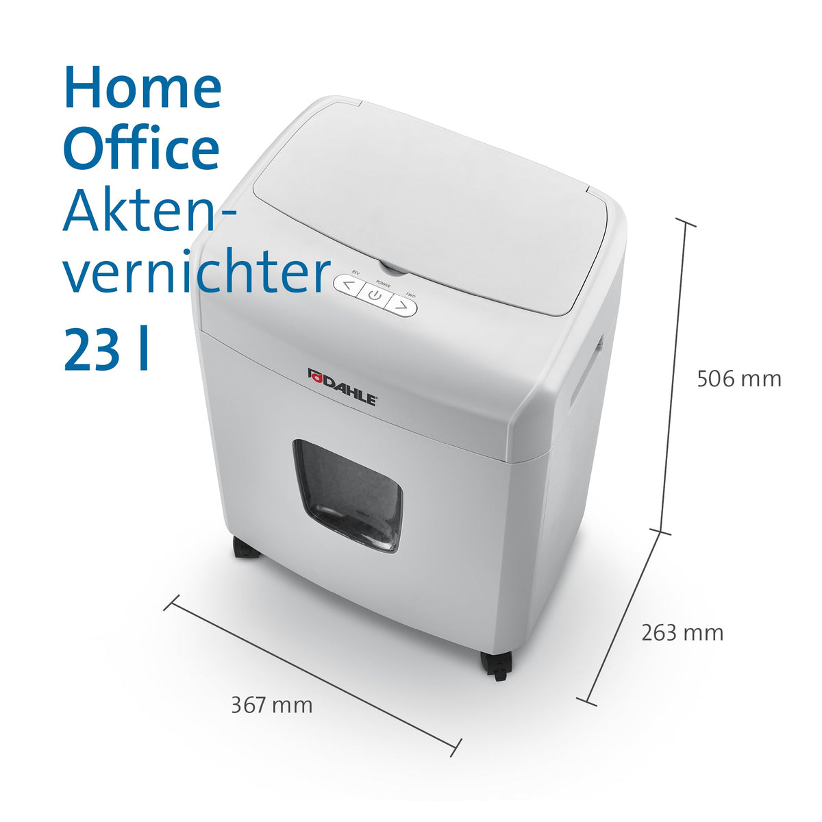 Aktenvernichter Dahle ShredMATIC 90 Schnitt 4 x 12 mm, 1-90 Blatt, 23 L