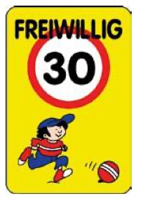 Kinderhinweisschild K7N oder K7 Freiwillig 30 km