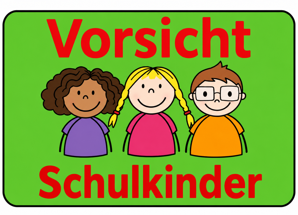 Kinderhinweisschild K5N Vorsicht Schulkinder, 650 x 1000 mm
