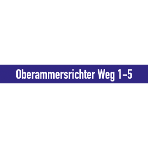 Straßennamenschild bis ca. 24 Zeichen, blau, Alu, doppelseitig, 1185x150 mm