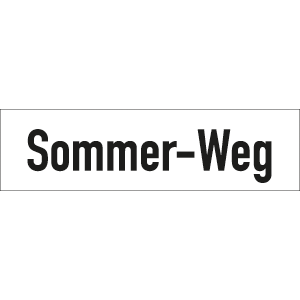 Straßennamenschild bis ca. 10 Zeichen, weiß, Alu, doppelseitig, 550x150 mm
