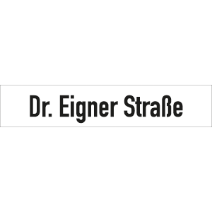 Straßennamenschild bis ca. 14 Zeichen, weiß, Alu, doppelseitig, 735x150 mm