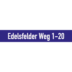Straßennamenschild bis ca. 17 Zeichen, blau, Alu, reflekt.,doppels., 885x150 mm