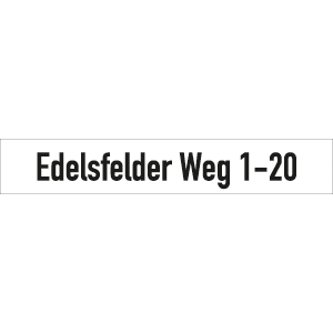 Straßennamenschild bis ca. 17 Zeichen, weiß, Alu, doppelseitig, 885x150 mm
