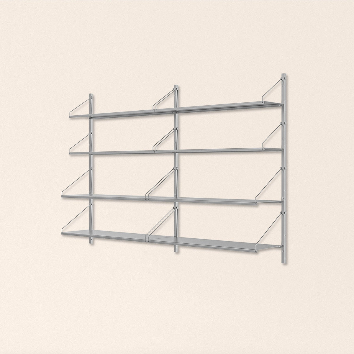 Shelf Library Stainless Steel | Double Section