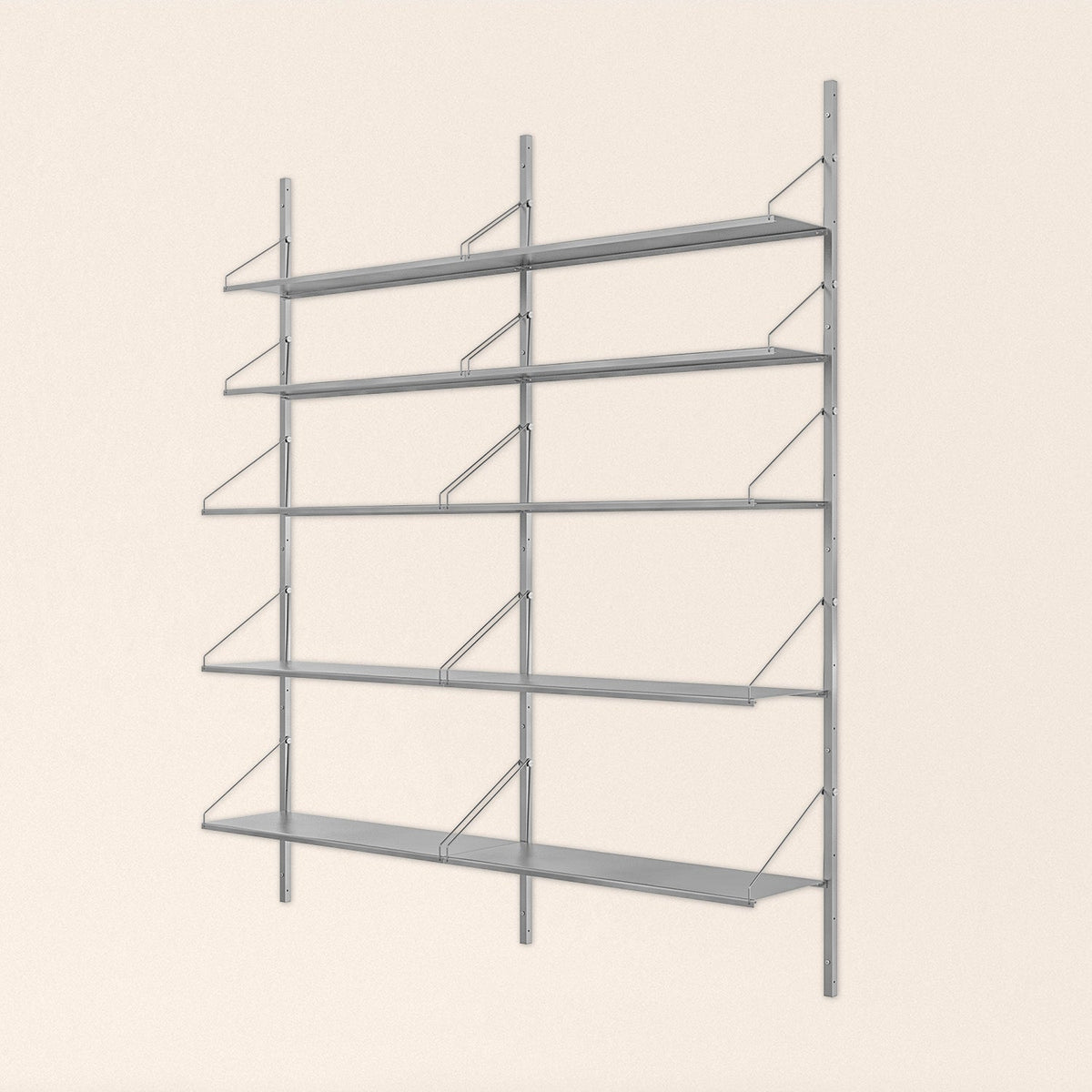 Shelf Library Stainless Steel | Double Section