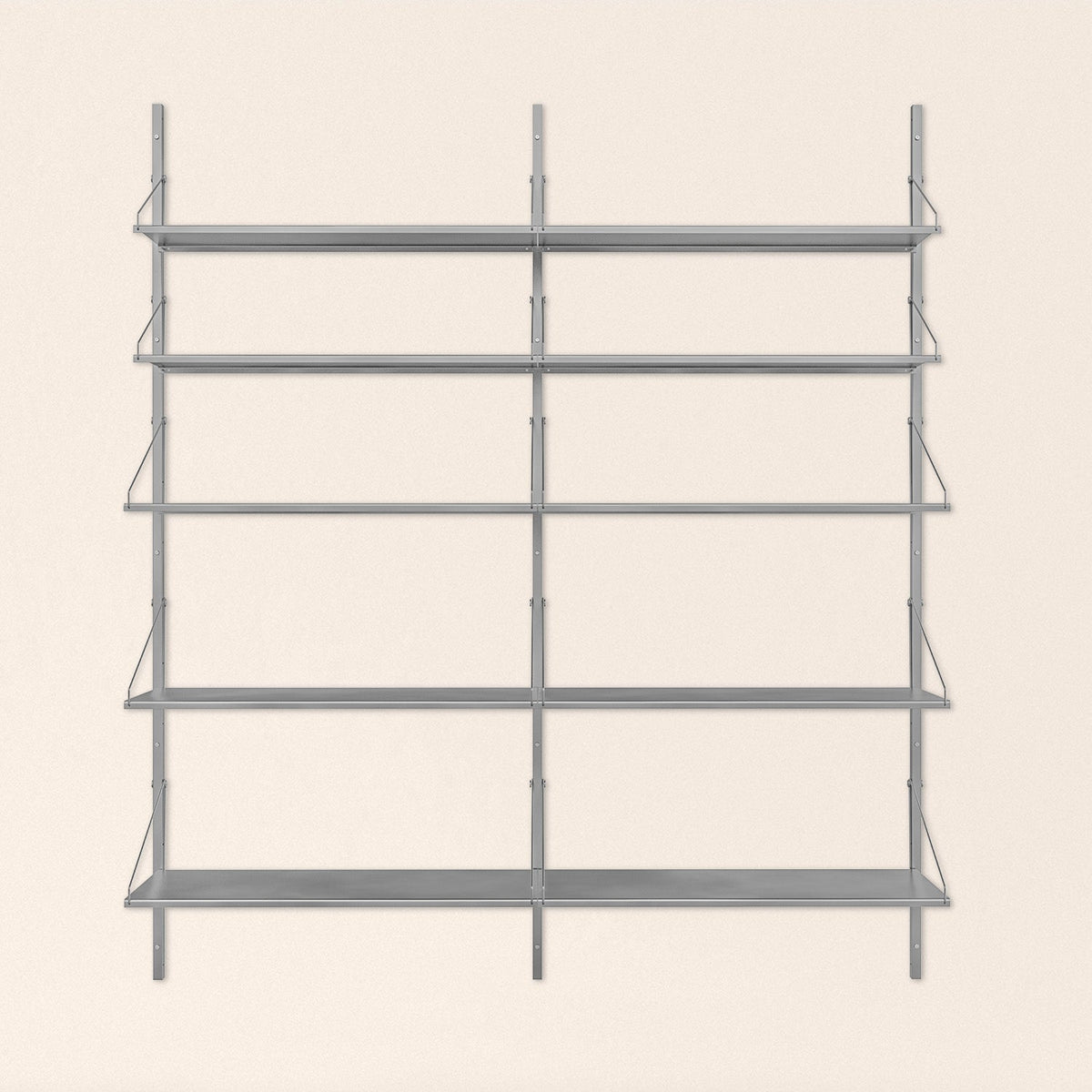 Shelf Library Stainless Steel | Double Section