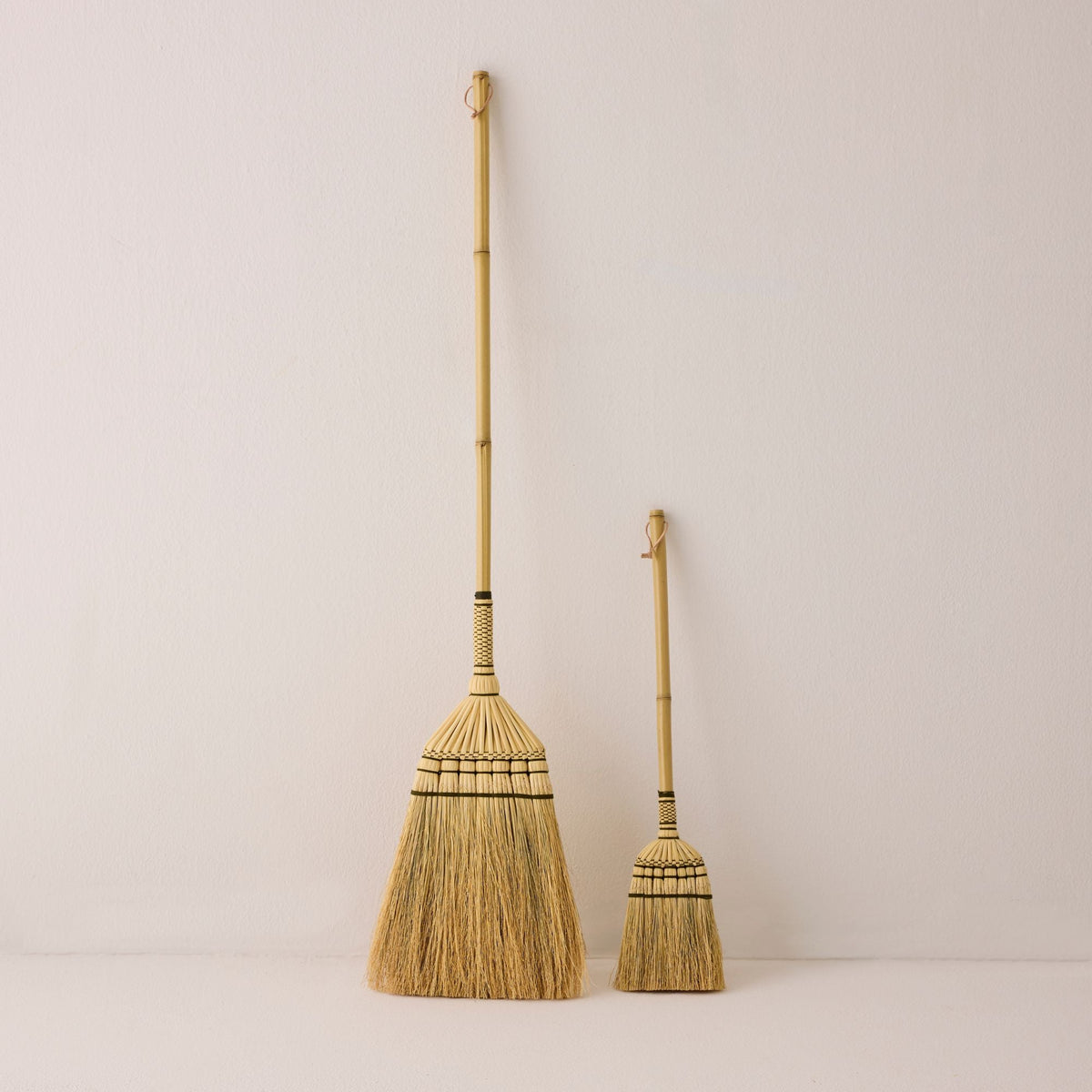 Bamboo Handle Broom - Natural & Olive