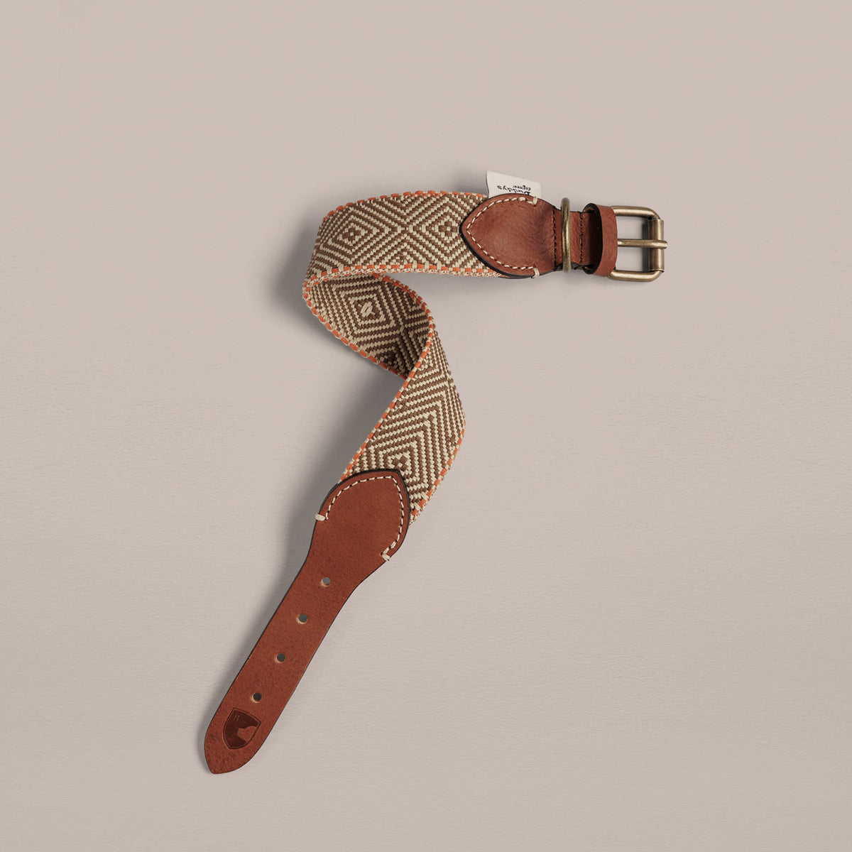 Capri Isola Woven Cotton Dog Collar - Beige