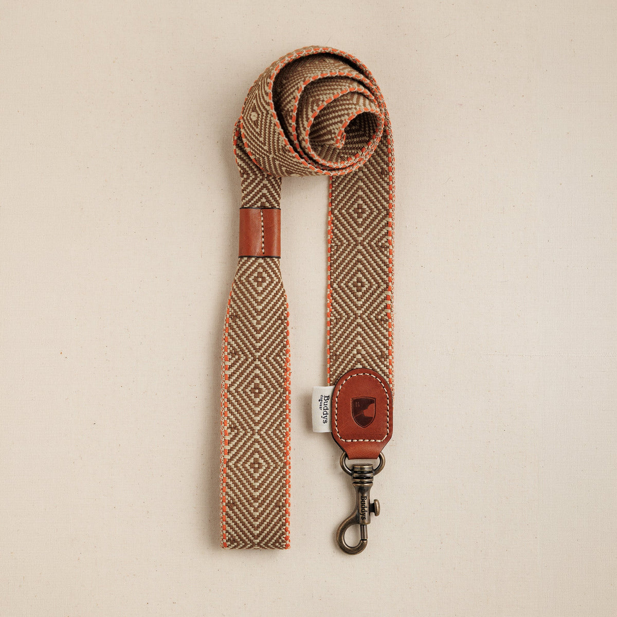 Capri Isola Woven Cotton Dog Leash - Beige