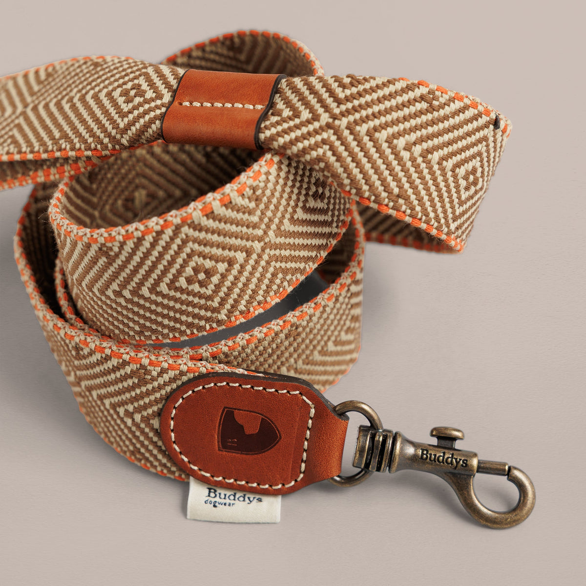 Capri Isola Woven Cotton Dog Leash - Beige