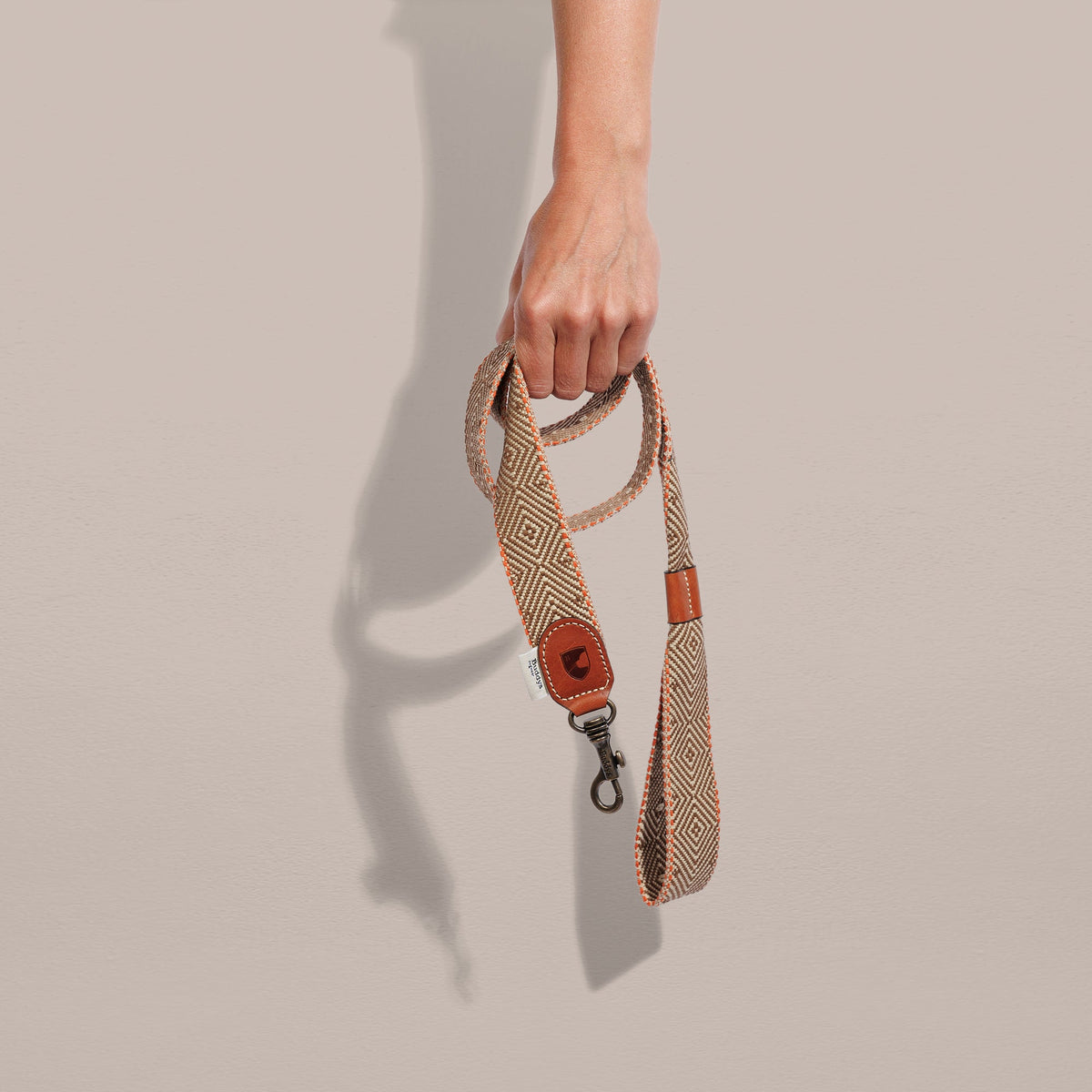 Capri Isola Woven Cotton Dog Leash - Beige