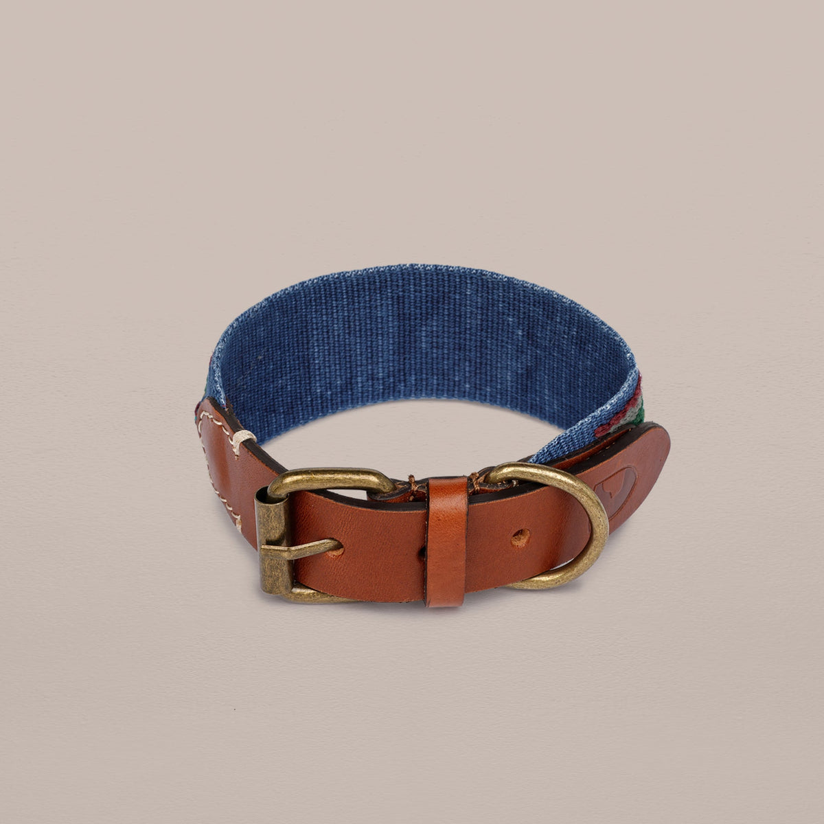 Etna Woven Cotton Dog Collar - Navy