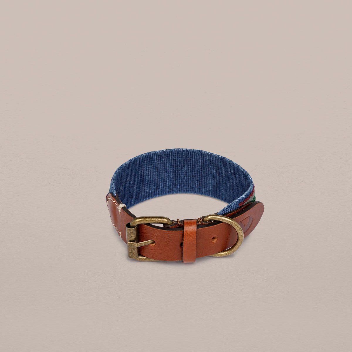 Etna Woven Cotton Dog Collar - Navy