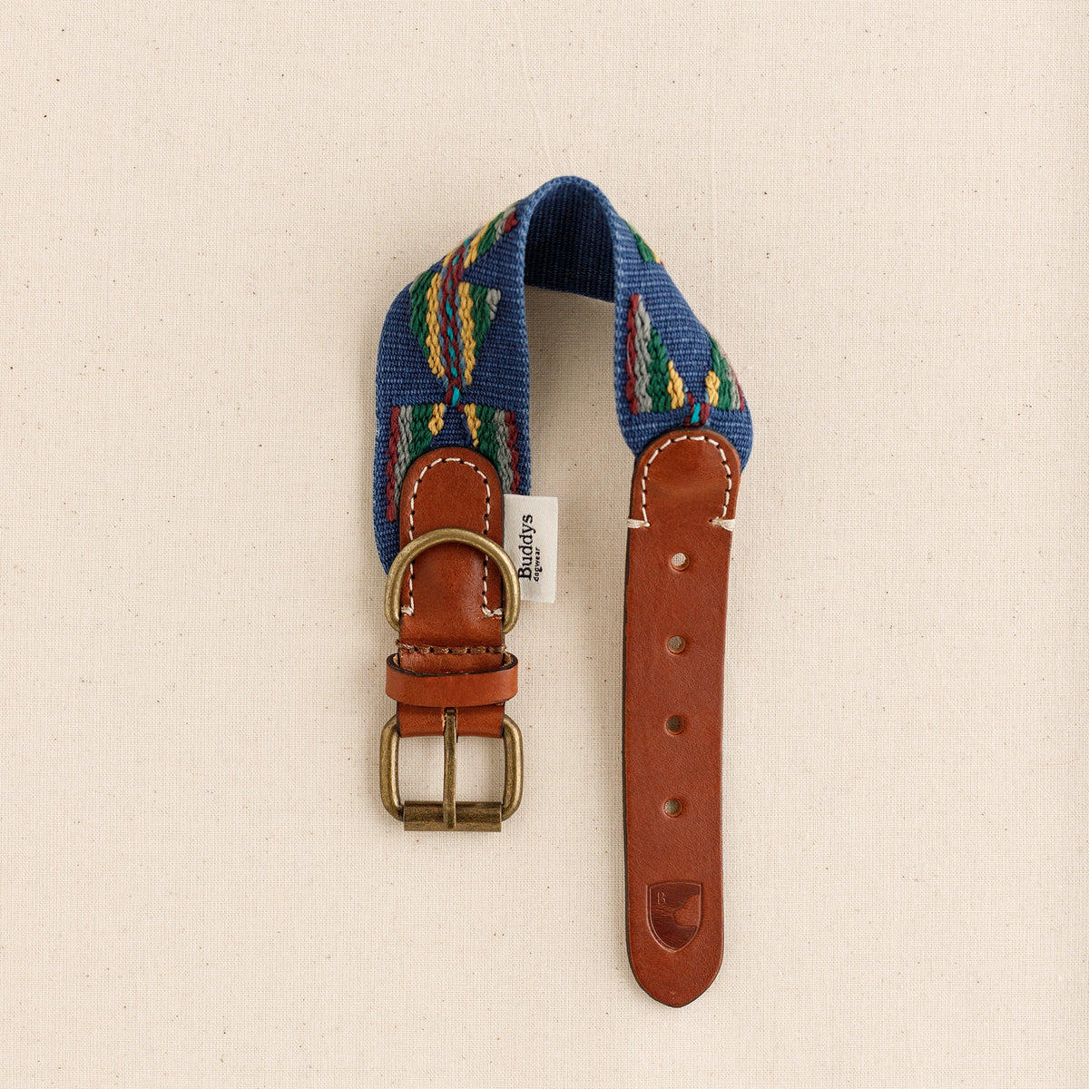 Etna Woven Cotton Dog Collar - Navy