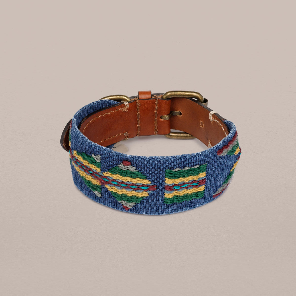Etna Woven Cotton Dog Collar - Navy