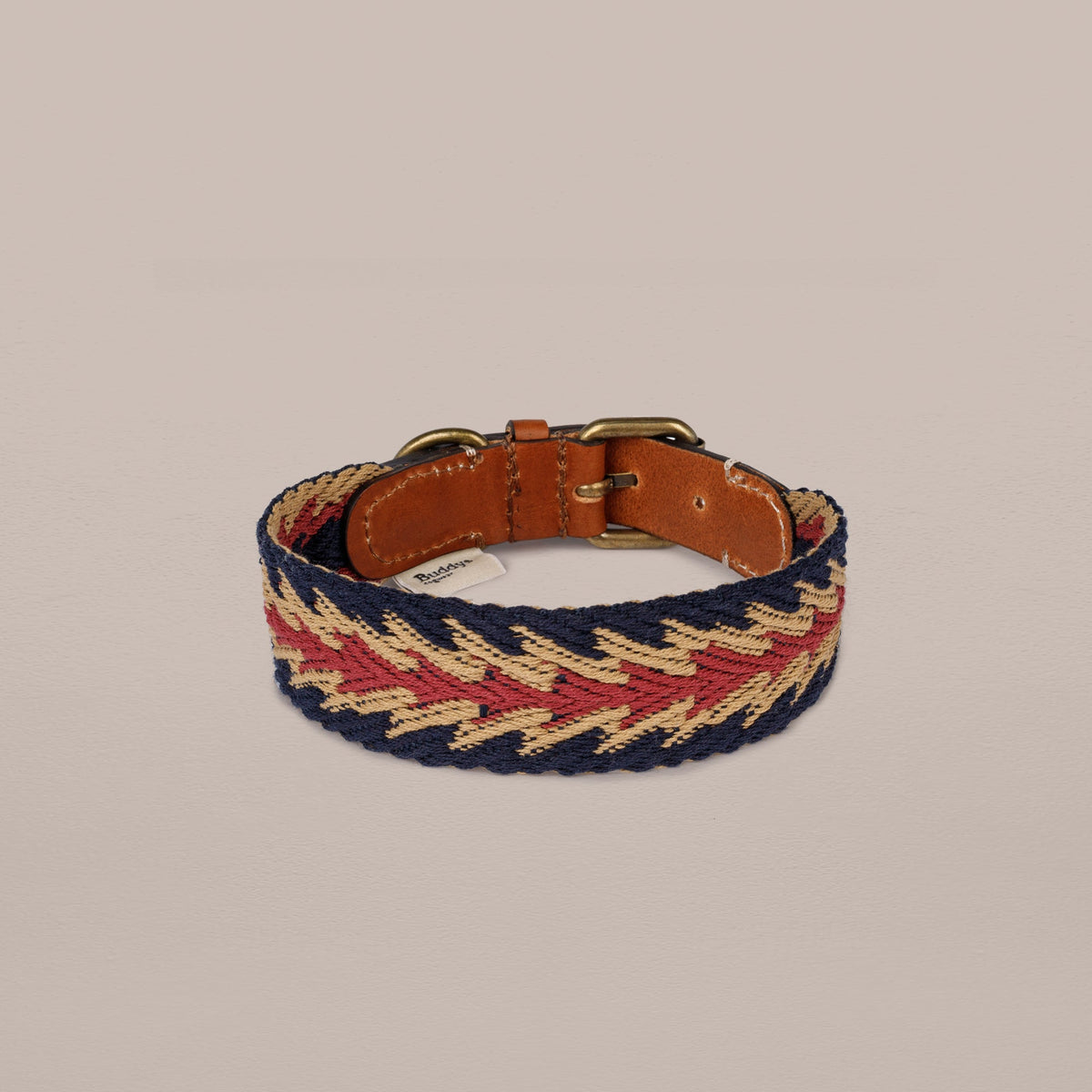 Peruvian Arrow Woven Cotton Dog Collar - Navy