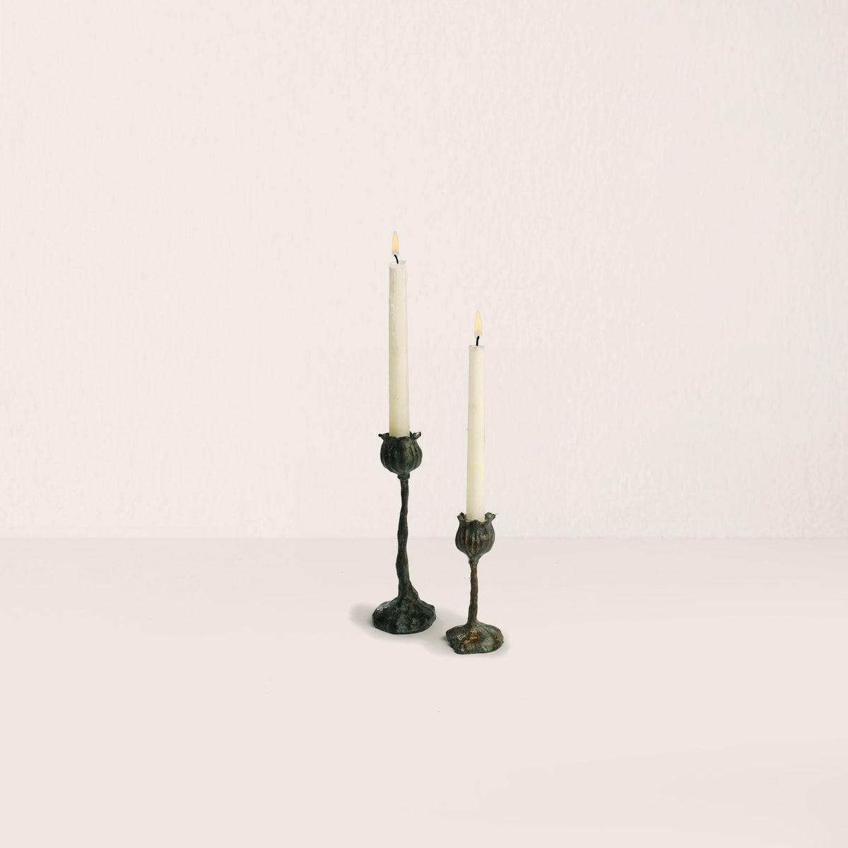 Bronze Poppy Candlestick