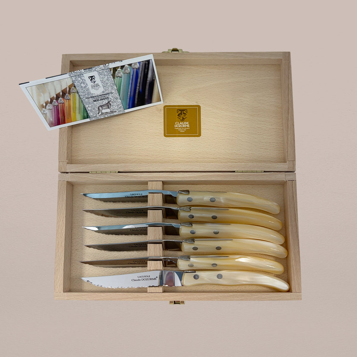 6-Piece Steak Knife Set - Natural Pearl