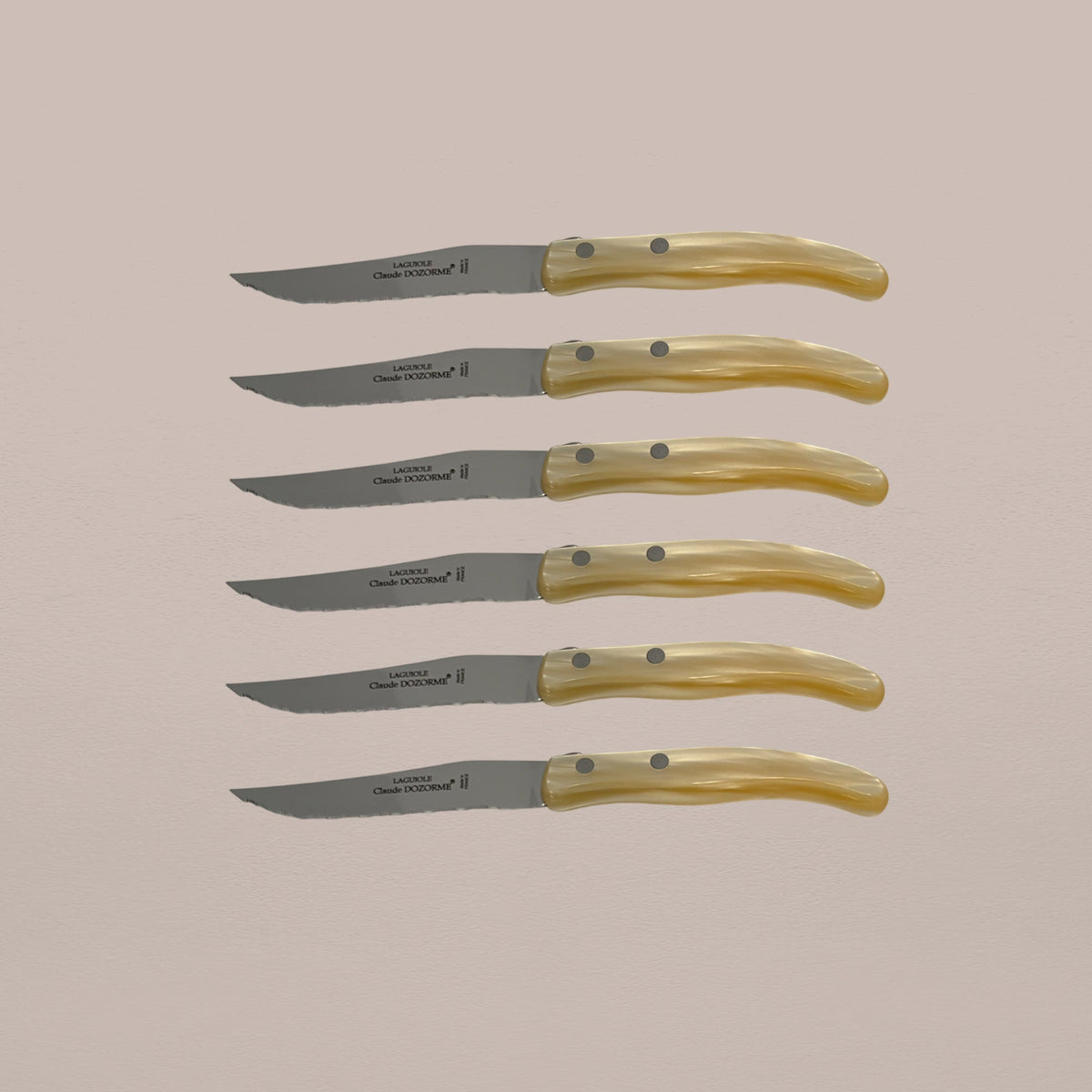 6-Piece Steak Knife Set - Natural Pearl