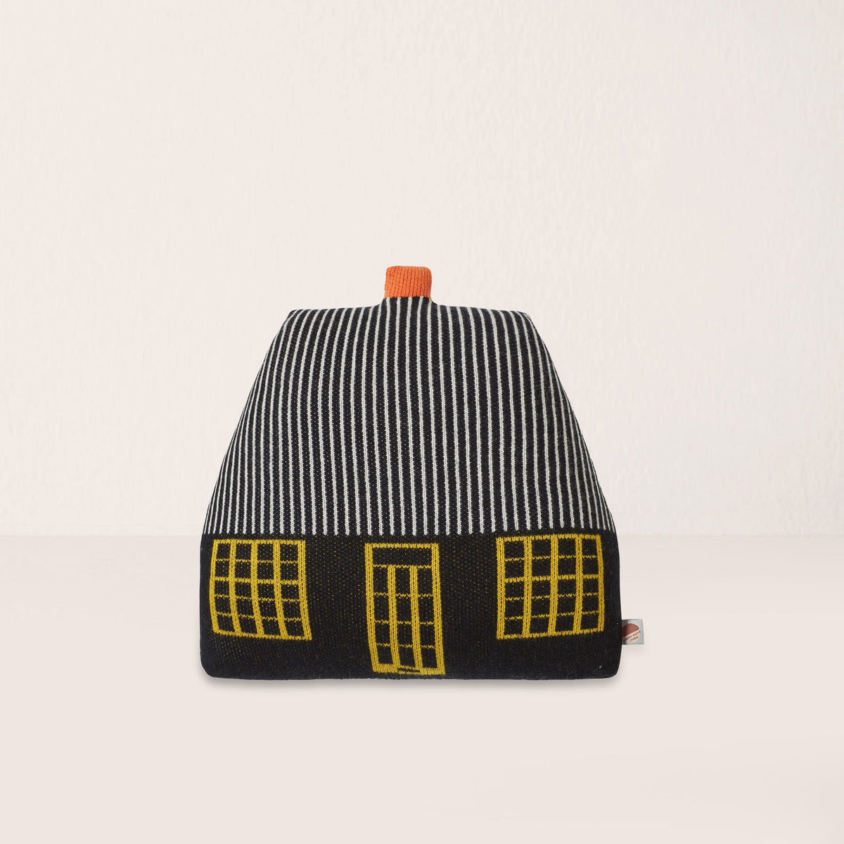 Black Cottage Knitted Cushion