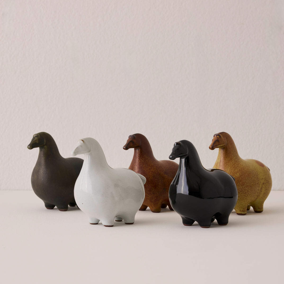 Ceramic Horse Figurine - Glazed