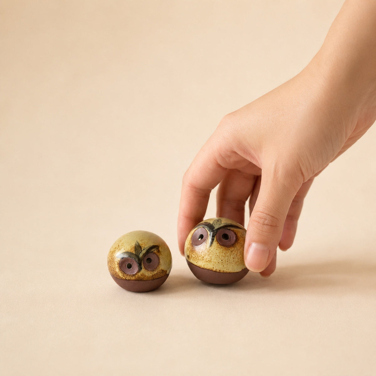 Ceramic Owl Figurine - Set of 2