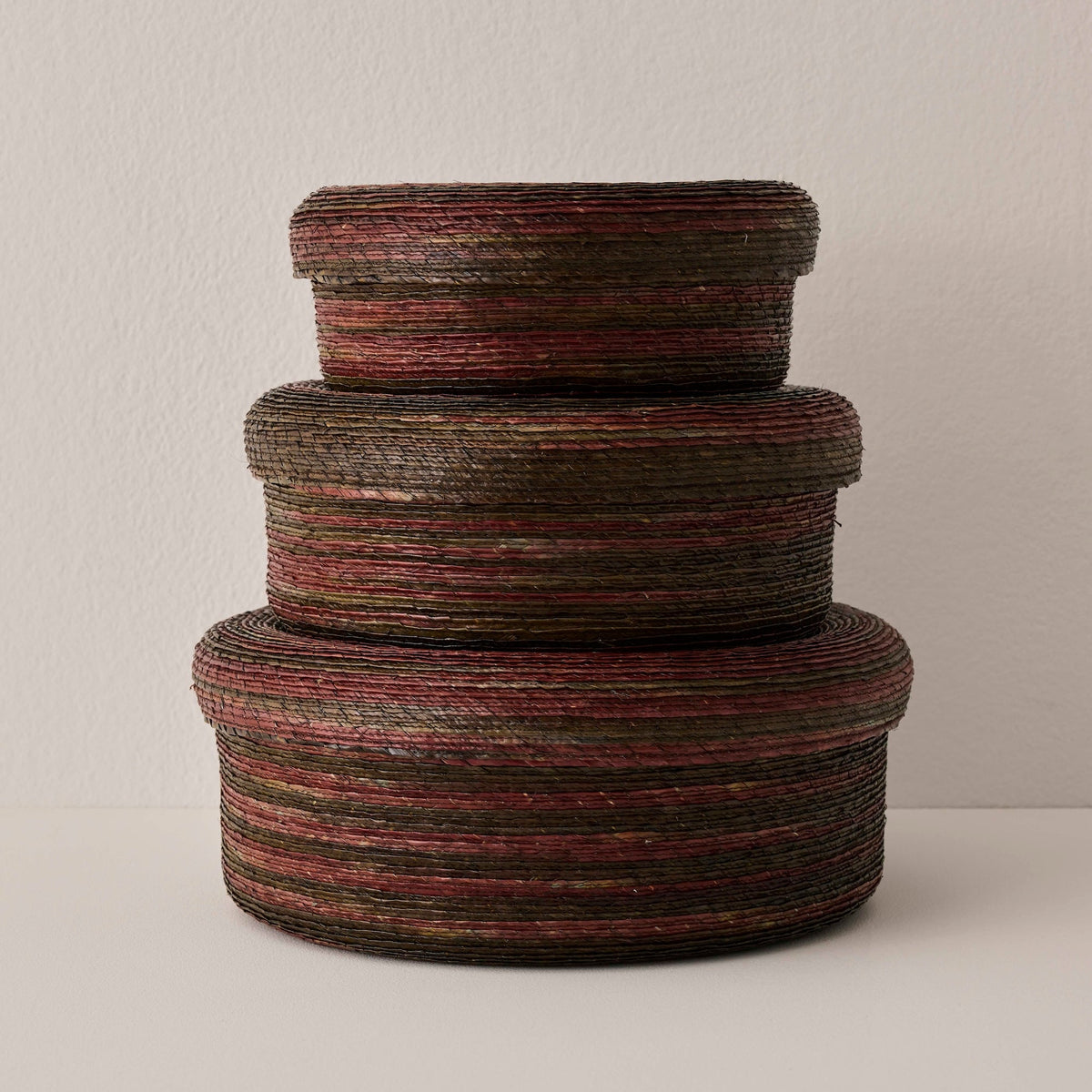 Round Woven Lidded Basket - Exclusive