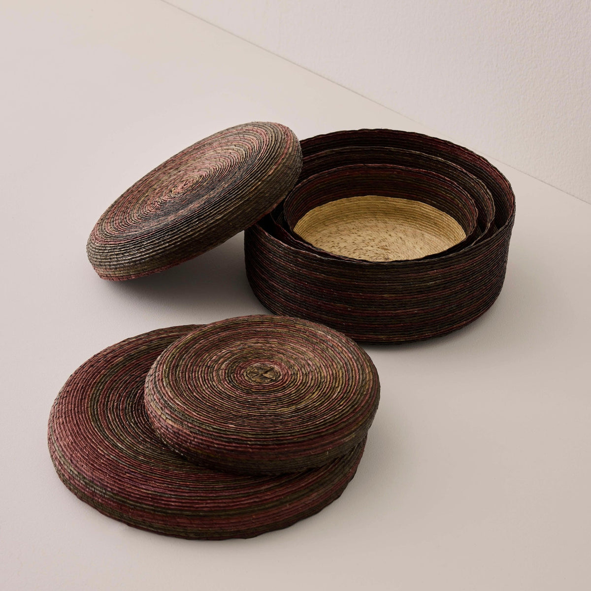 Round Woven Lidded Basket - Exclusive