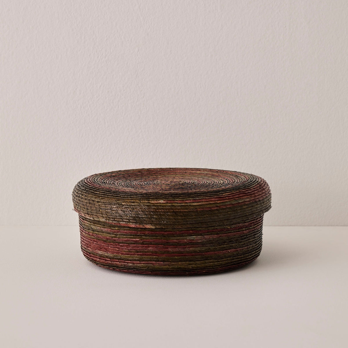 Round Woven Lidded Basket - Exclusive