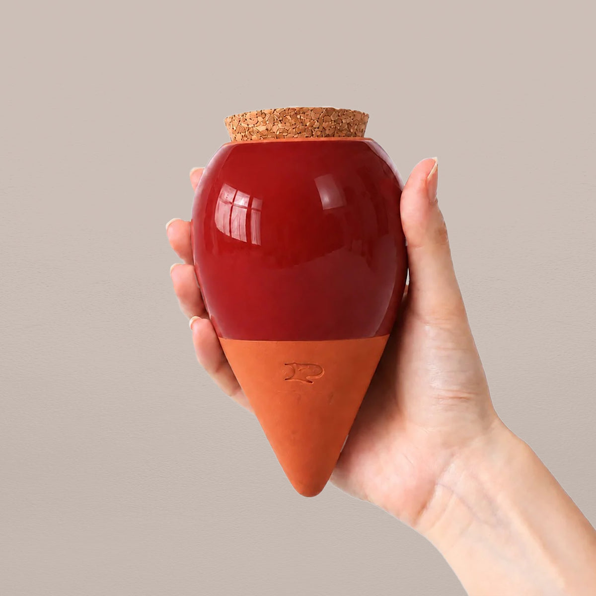 Olla Self-Watering Pot - Burgundy Glaze