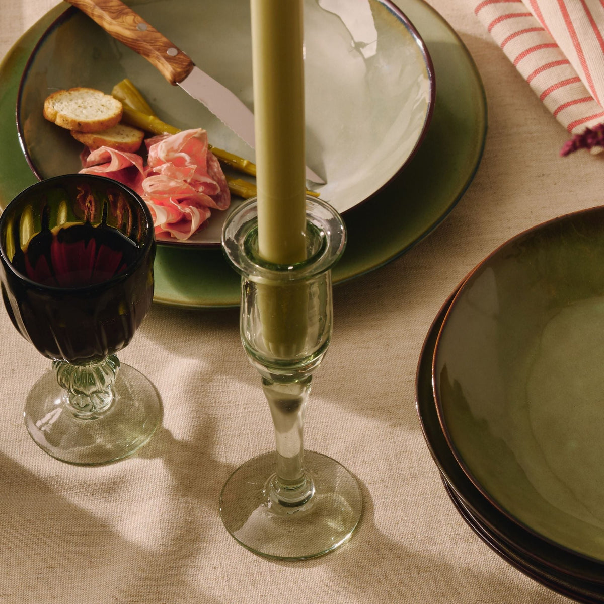 Glass Petal Taper Candleholder - Large