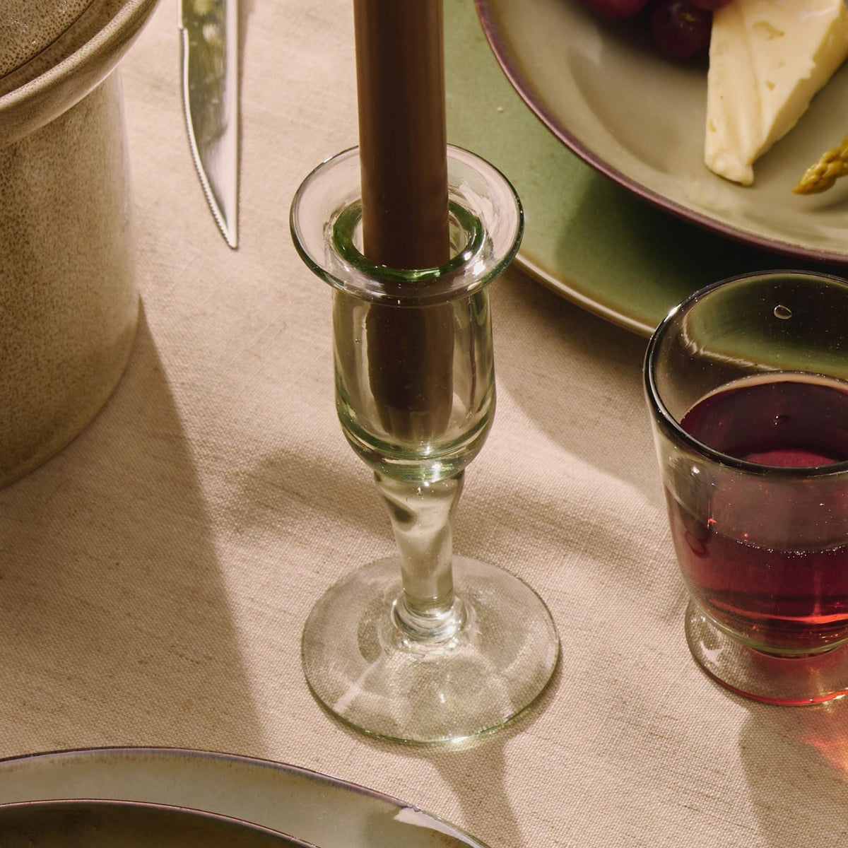 Glass Petal Taper Candleholder - Small