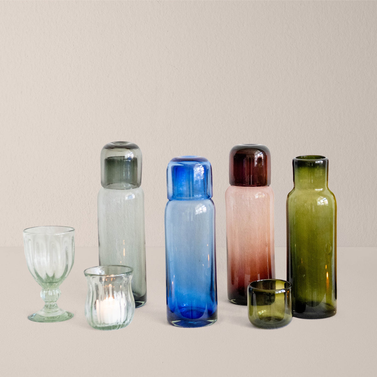 Glass Petal Hurricane Candle Lantern