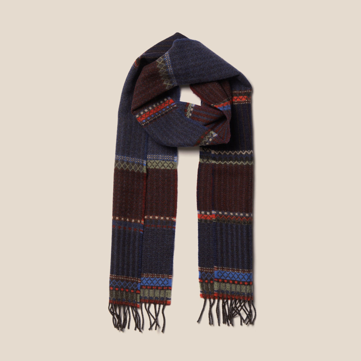 Merino Lambswool Cassia Scarf - Ink