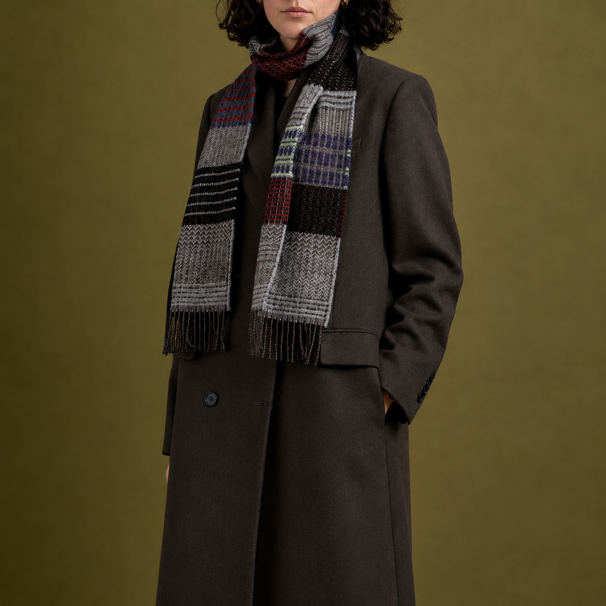 Merino Lambswool Walton Scarf - Woodpecker