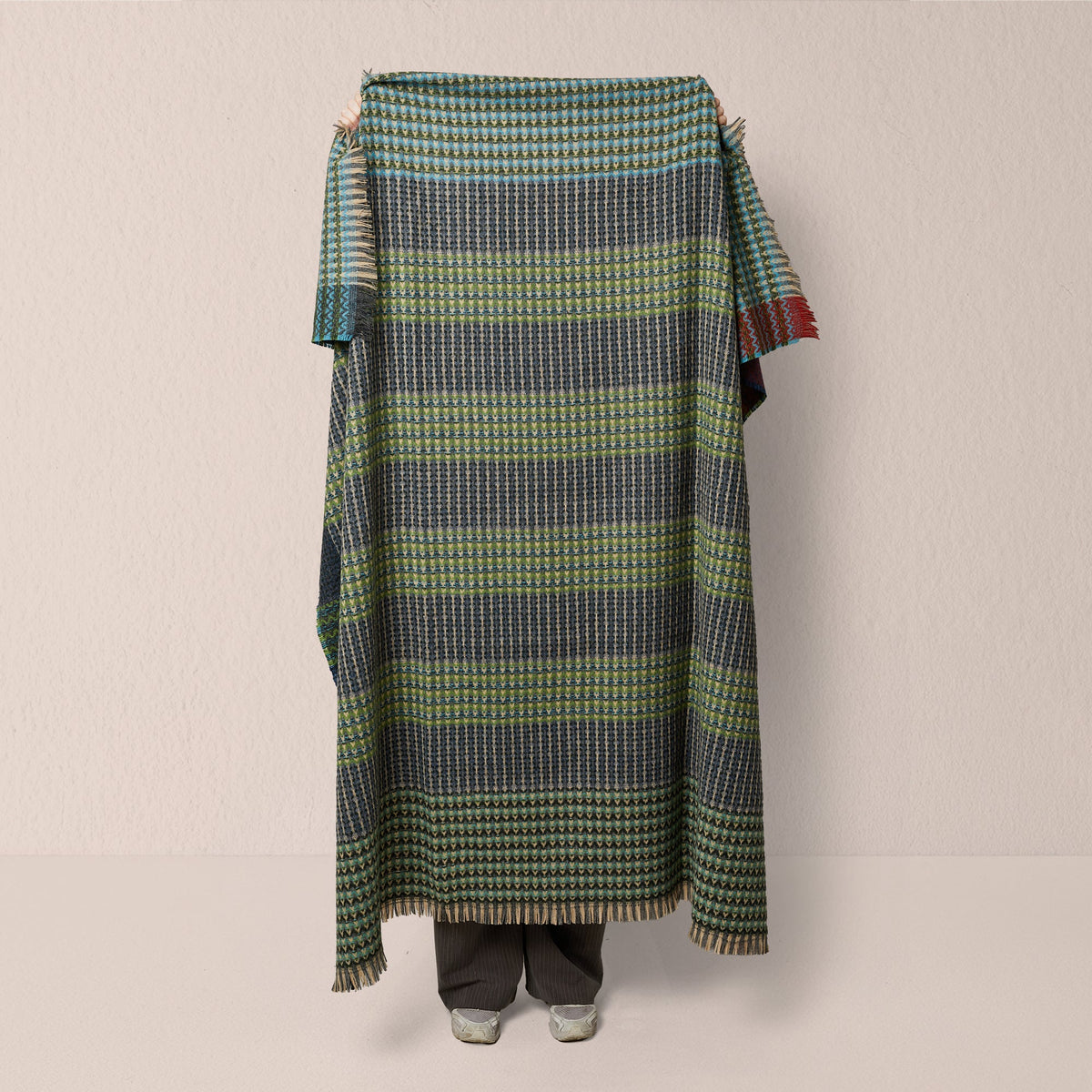 Shetland Wool Ripple Throw - Everglade