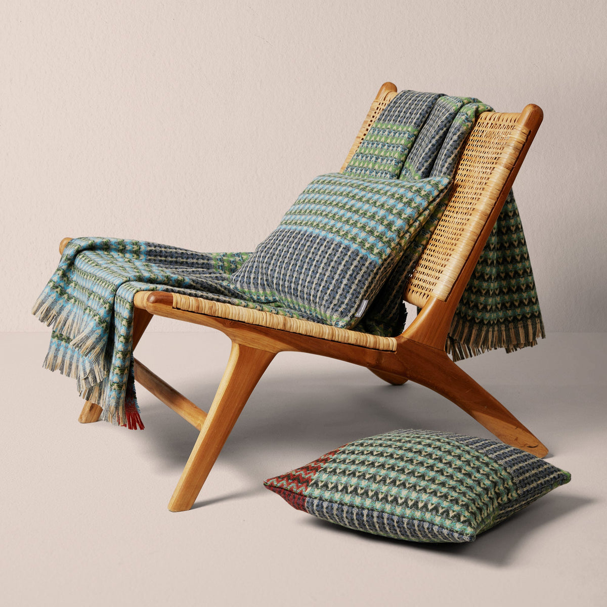 Shetland Wool Ripple Throw - Everglade