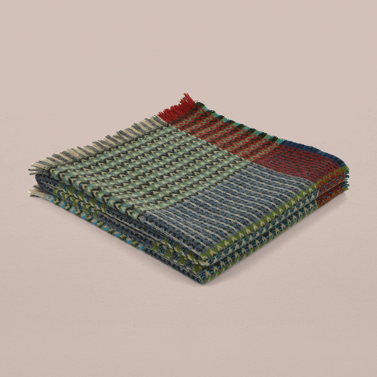 Shetland Wool Ripple Throw - Everglade