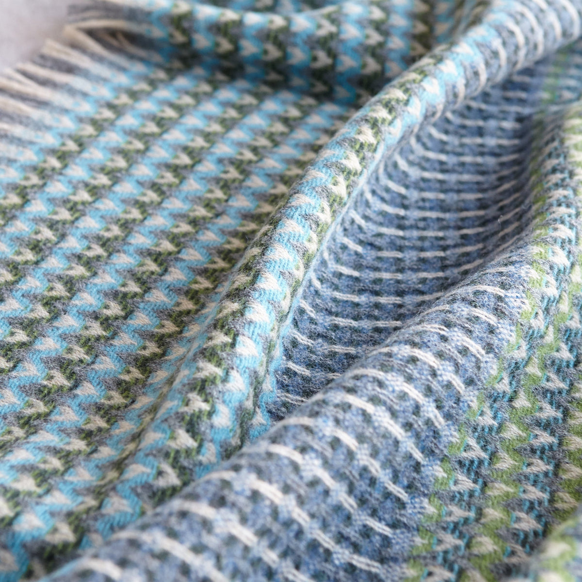 Shetland Wool Ripple Throw - Everglade