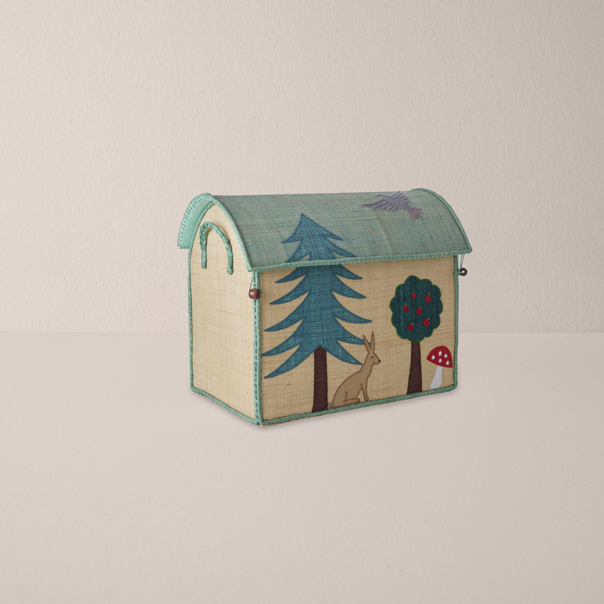Raffia Storage House Basket - Happy Forest - Medium