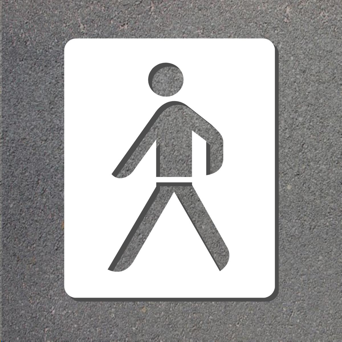 Schablone Fußgängermänchen, 1-farbig, 700 mm Höhe, Aluminium 1,0 mm