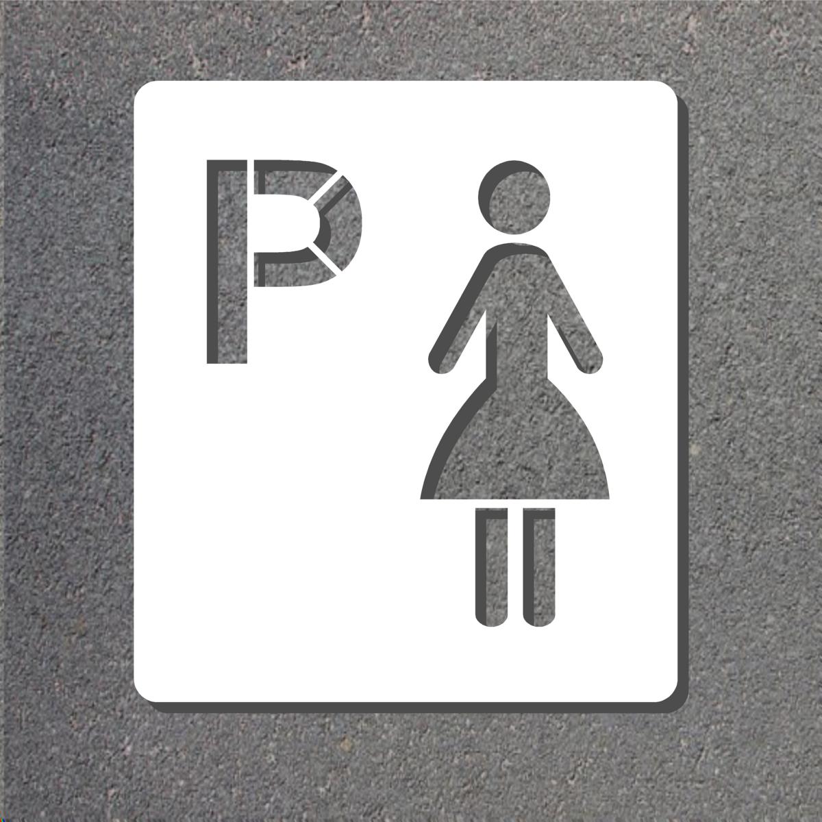Schablone VZ314-Frauen, Frauenparkplatz, 1-farbig, 520x600 mm, Aluminium 0,8 mm