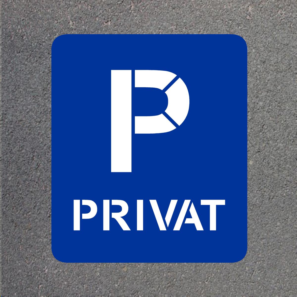 Schablone VZ314-Privat, Privat Parkplatz