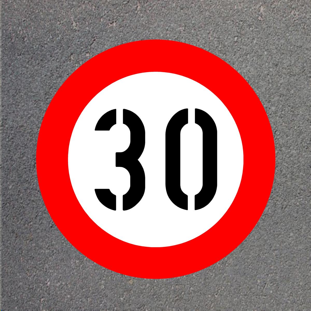 Schablone VZ274-70 Zulässige Höchstgeschwindigkeit 70 km/h, ø 800 mm, Aluminium 1,0 mm