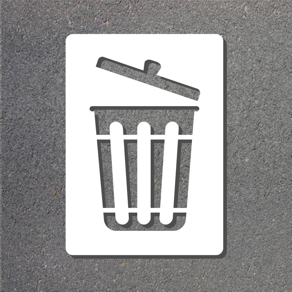 Schablone Mülleimer, 1000 x 775 mm, Aluminium 1,0 mm