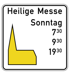 Gottesdienst-Hinweisschild, SGD1 750x750mm, 2mm, RA2