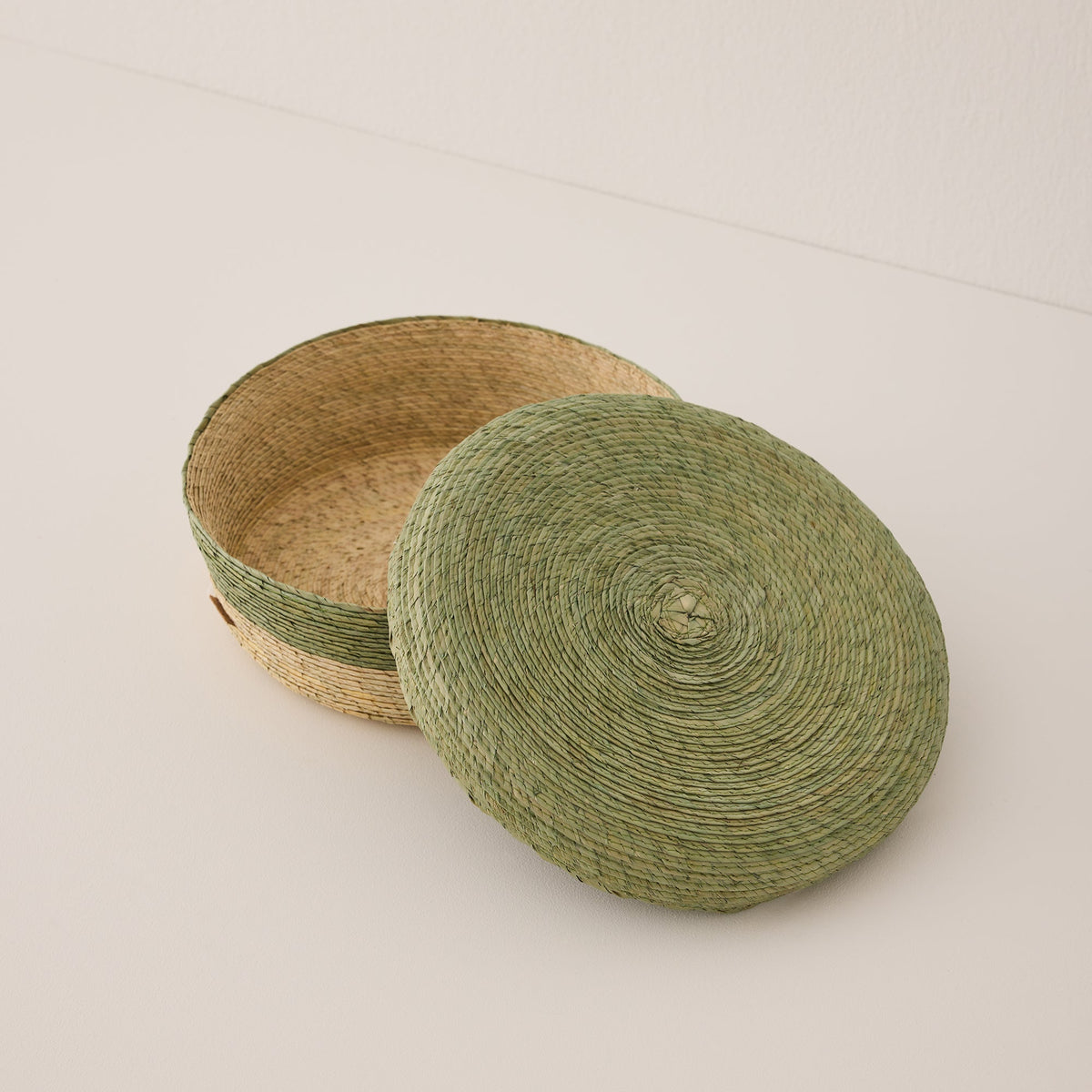 Round Woven Lidded Basket